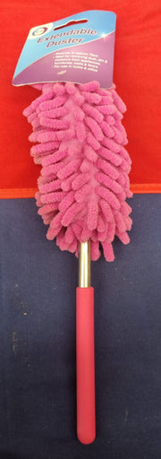 Retractable Duster Dust Brush Telescopic Microfibre  Extendable Cleaning Pink