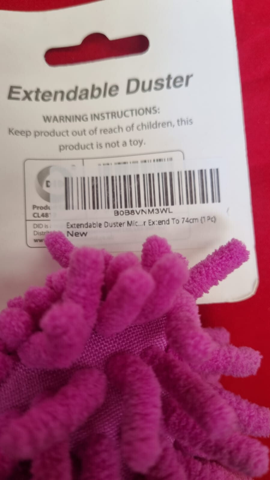 Retractable Duster Dust Brush Telescopic Microfibre  Extendable Cleaning Pink