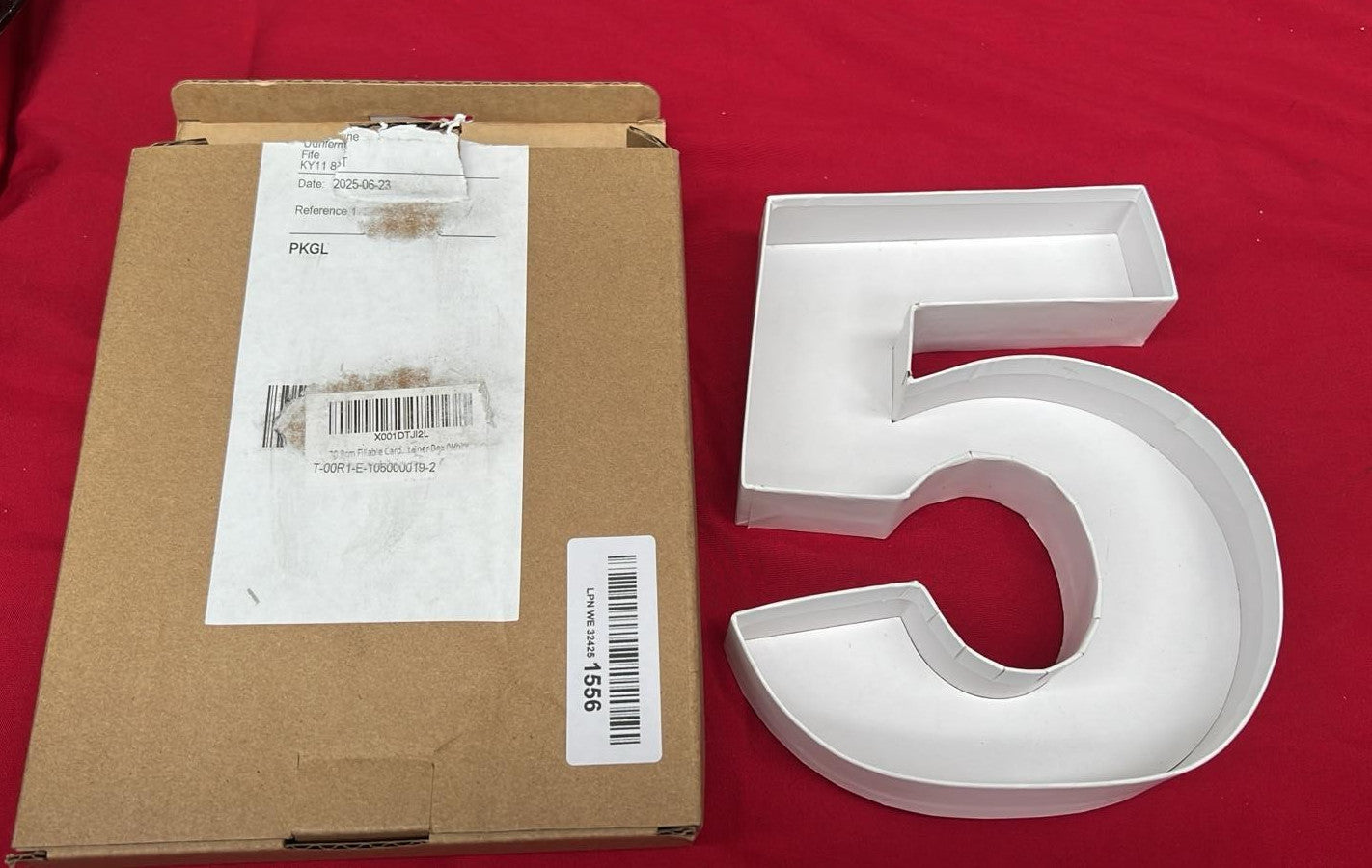 Fillable Cardboard Tray Number Paper Mache Box for Charcuterie, Chocolate, Cand