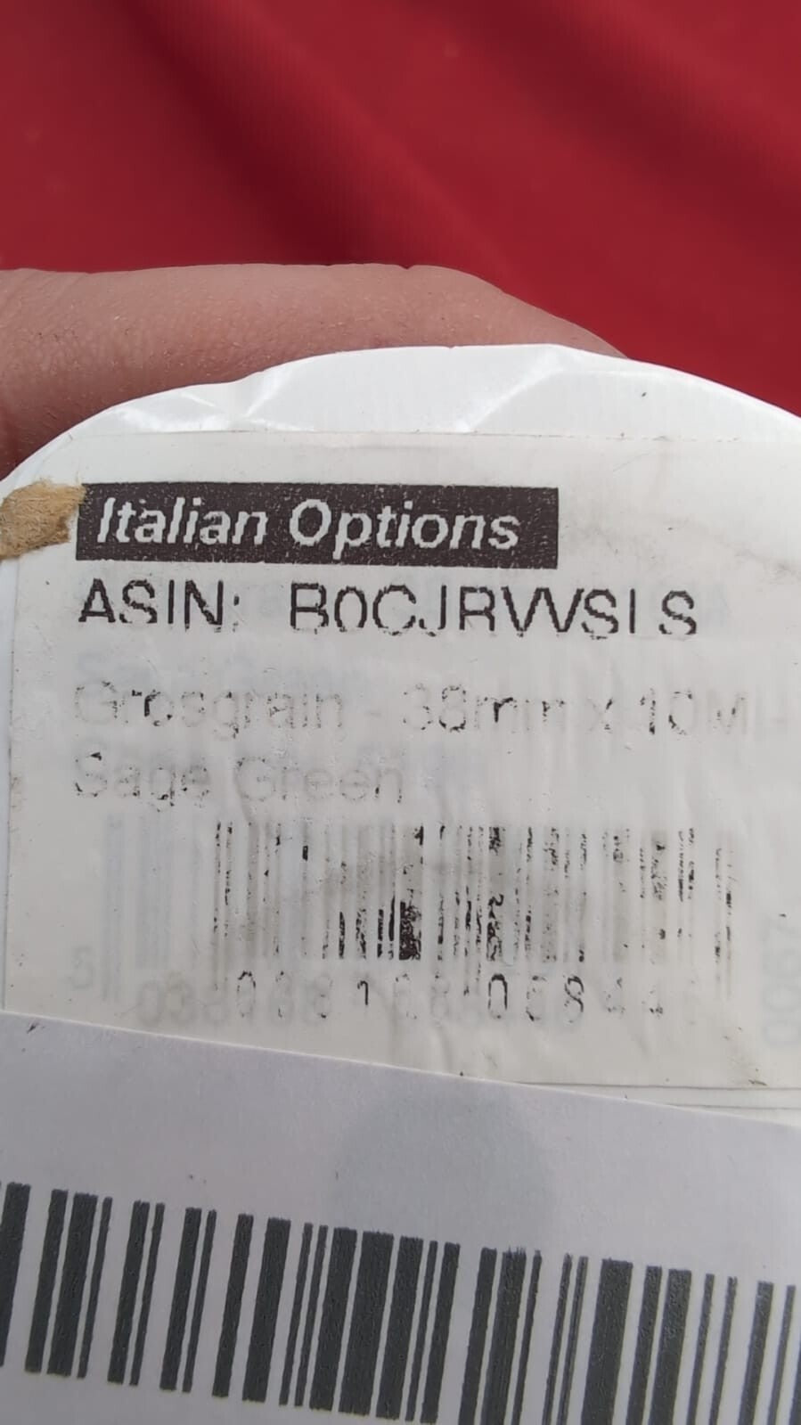 Italian Options Grosgrain Ribbon, 38mm x 10 Metre Roll, Sage Green