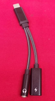 2 in 1 USB C to Jack Headphone and Charger Adapter (11cm)
