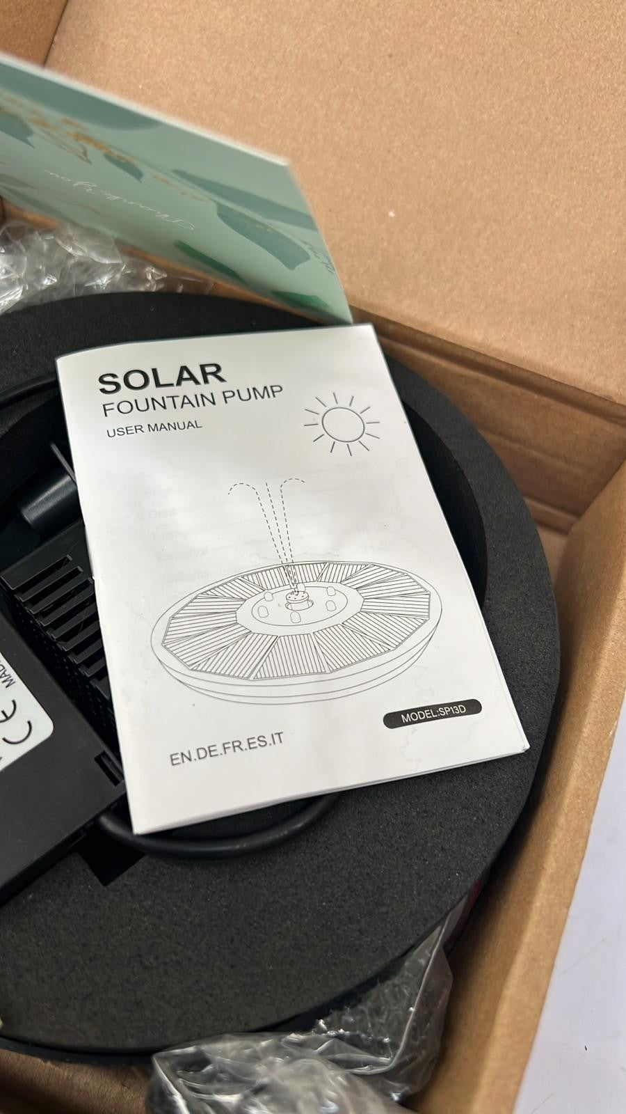 Solar Fountain Glass Panel, Solar Fountain Pump (white)