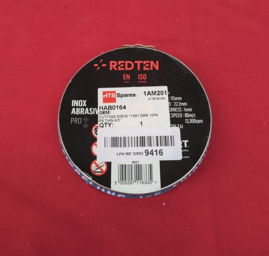 DartRed Ten SS/Inox Abrasive Disc, 115mm  10 disc,DB0511( packaging dented)