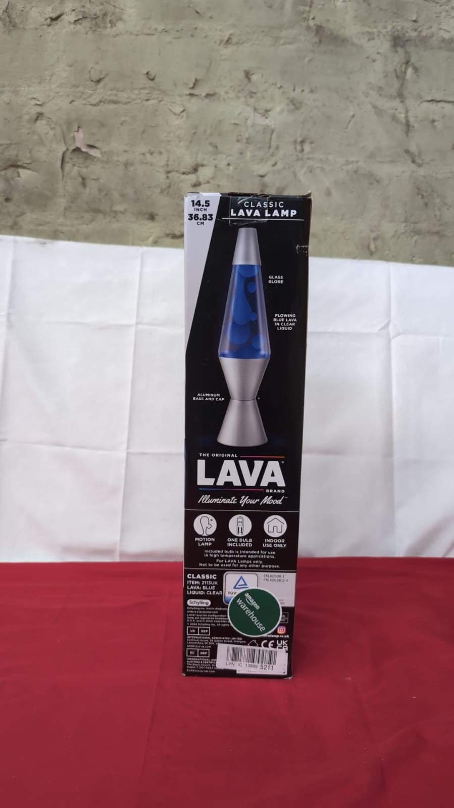 LAVA Lamp - 14.5"The Original Motion Lamp - Blue and Clear Liquid (Box damaged)