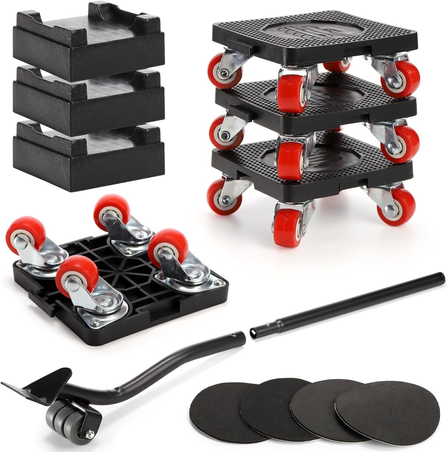 ZEAYEA Set of 12 Furniture Mover with Wheels and Lifter, 550 Lbs Load Capacity