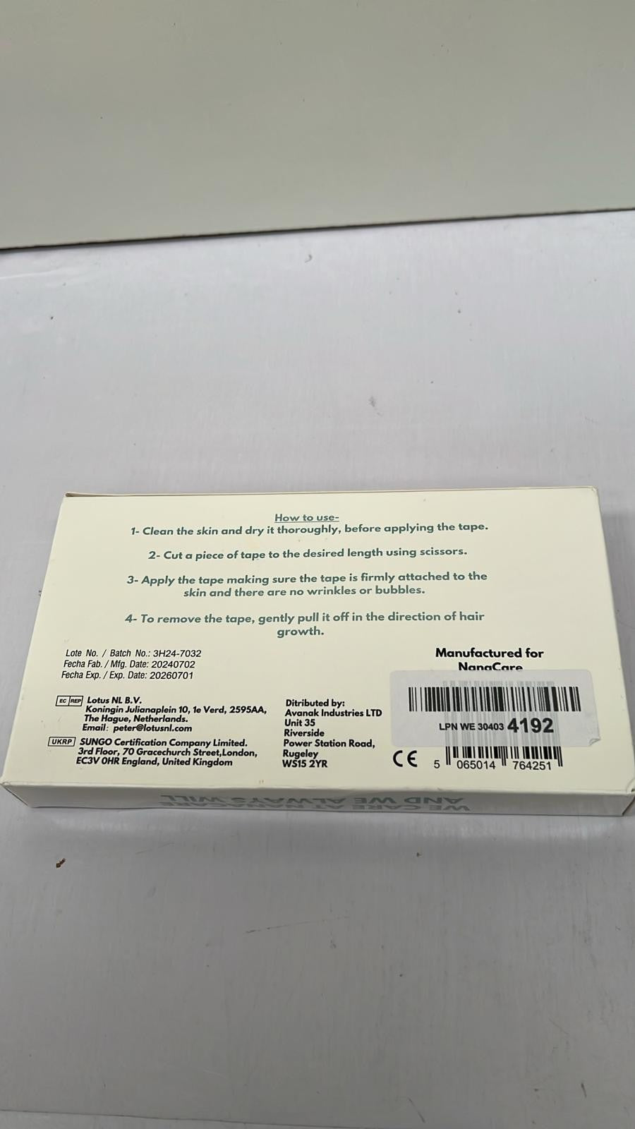 Micropore Surgical Tape 2.5cm x 10m (4 Rolls) + 10pc Gauze Swab