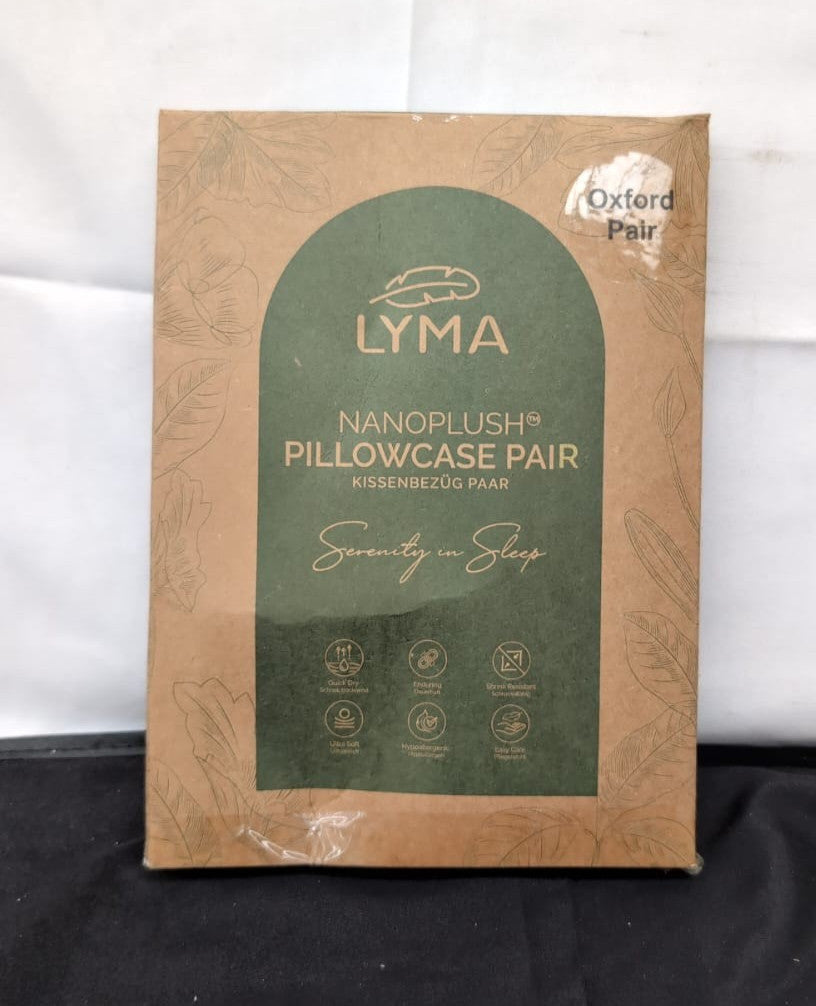 LYMA Bedding Pillow Cases 2 Pack, Ultra Soft Breathable Oxford Cover, Light Grey