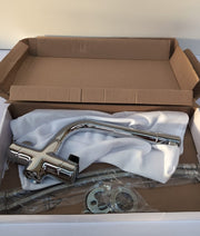 Kitchen Sink Mixer Tap Swivel Spout Twin Handles Chrome (Box damaged)