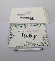 Tenare Baby Shower Book Wishes for Baby Guestbook with Pen (Green Leaf)