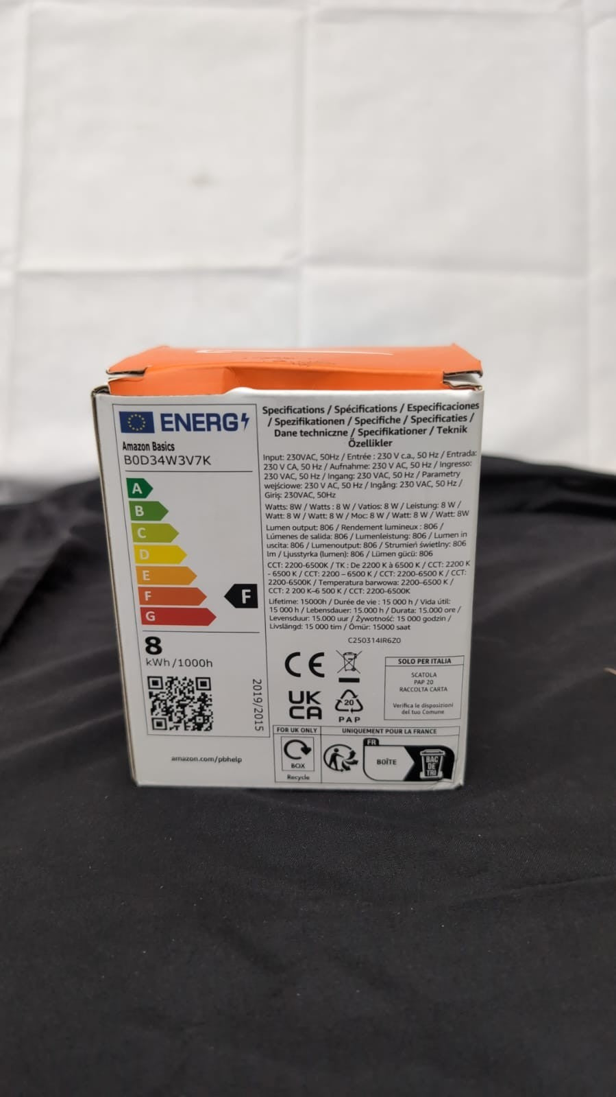 Amazon Basics Smart A60 Multicolor LED Light Bulb, E27 , 8W (BOX DAMAGED)