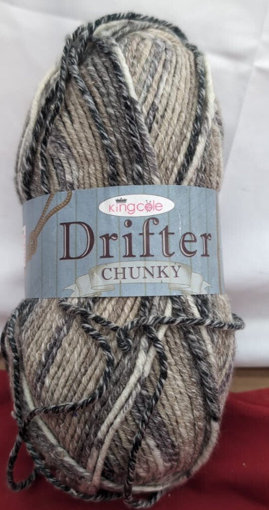 King Cole Drifter Chunky Knitting Yarn Super Soft Acrylic Blend Wool 100g Ball