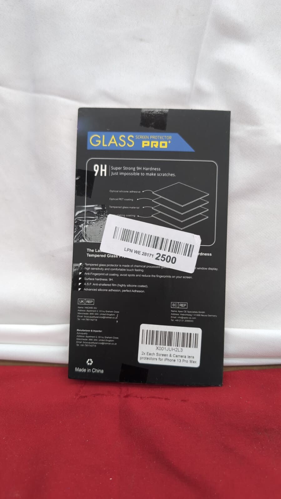 4youquality Screen Protector for 13 Pro Max with Camera Lens (packaging damaged)