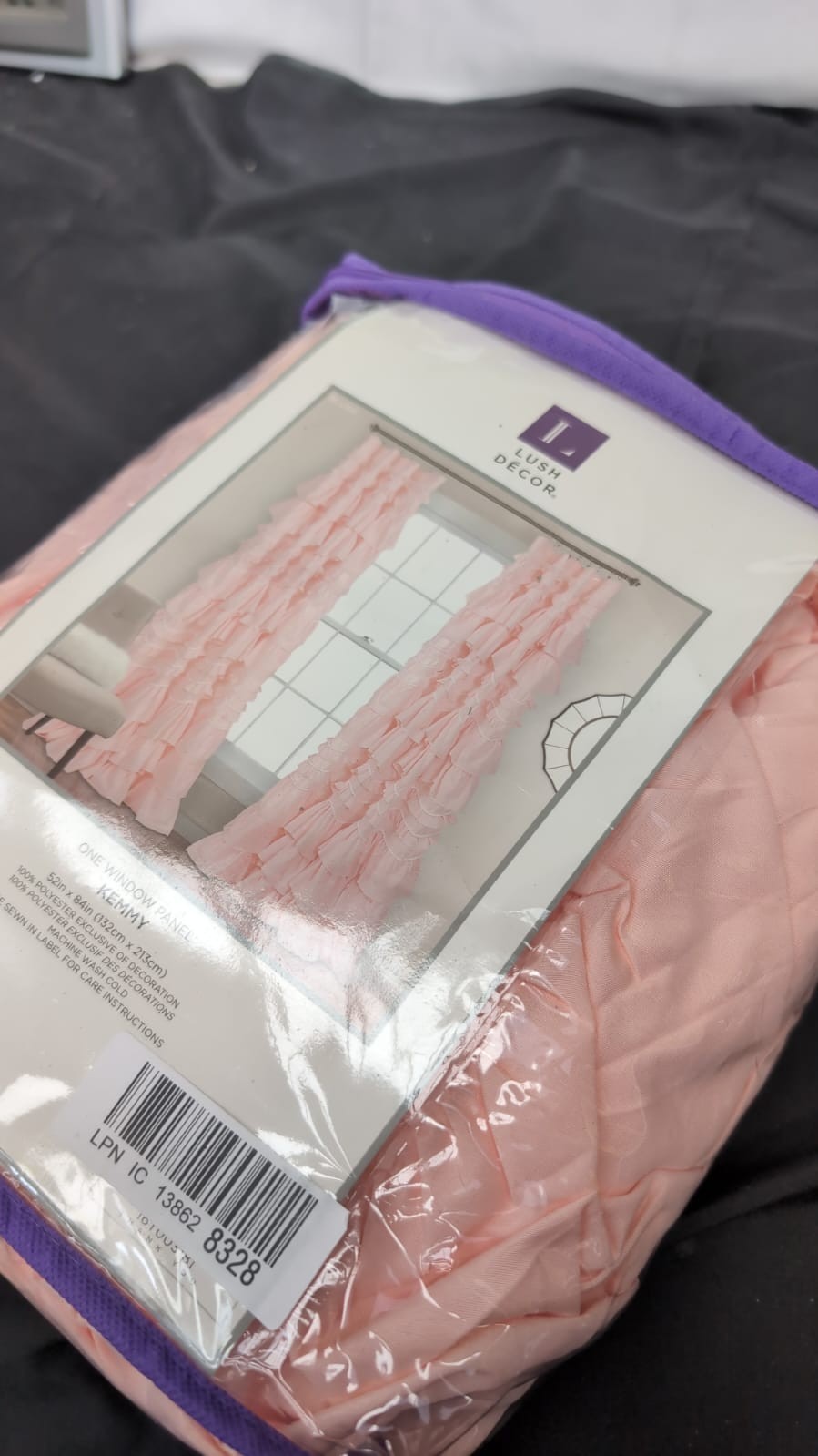 Lush Decor Kemmy Curtain | Ruffled Style Window Panel (Packaging Damaged)