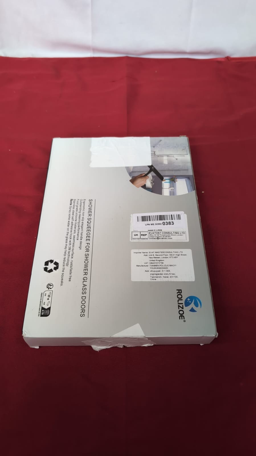 Shower Squeegee for Shower Doors with Handle (BOX DAMAGED)