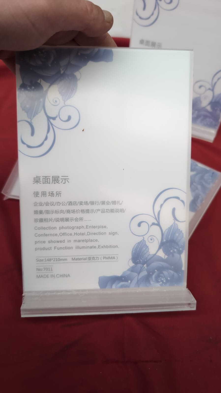 Acrylic Sign Holder, T-Shape Clear Perspex Display Stand for Menu (4pack)