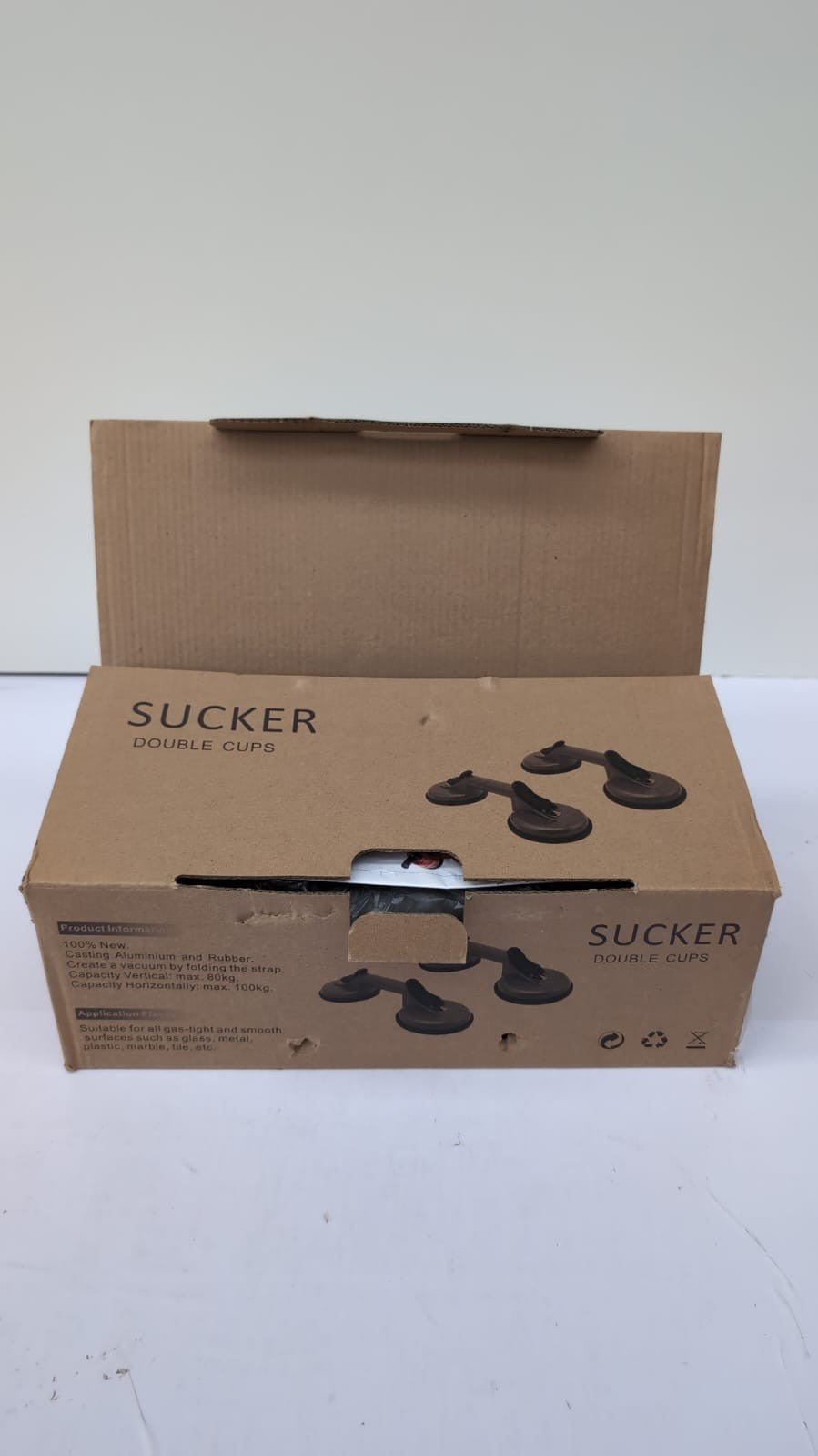 2 Pack Glass Suction Cups Heavy Duty Aluminum Vacuum Plate Handle Glass Suckers