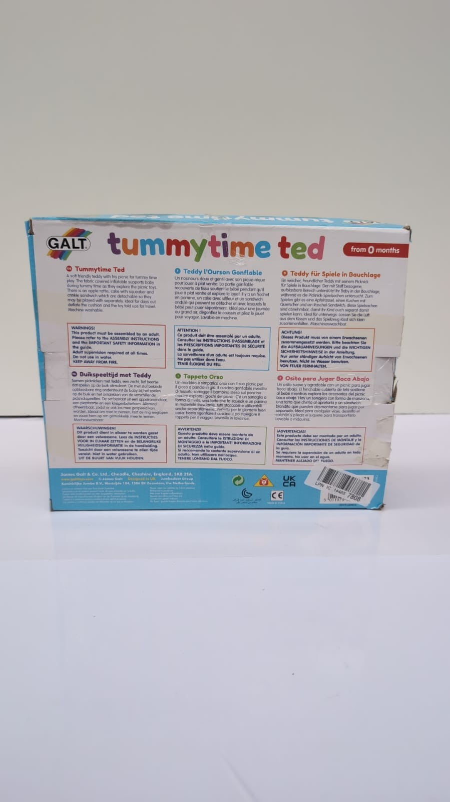 Galt Toys Tummy Time Ted – Baby Tummy Time Pillow 0+ Months (Box Damaged)