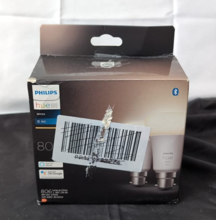 Philips Hue White Smart Bulb Twin Pack LED B22 Bayonet Cap (BOX DAMAGED)