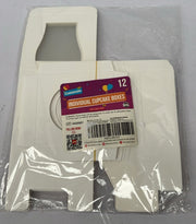 SOL 12 Pack of Individual Cupcake Boxes 9cm x 9cm x 9cm Square White Card Boxes