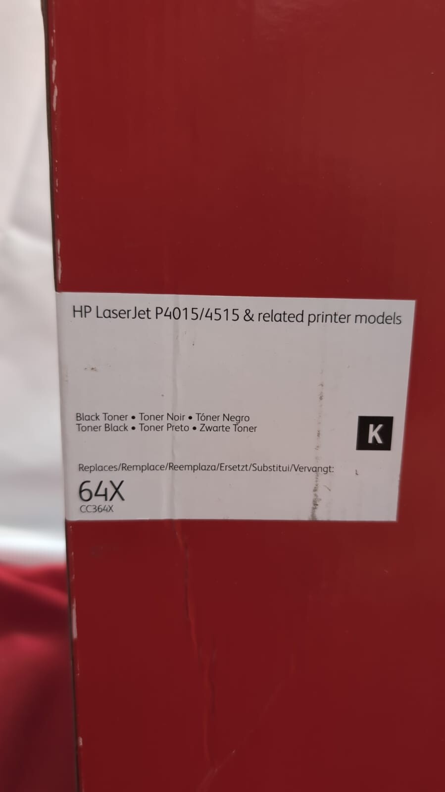 HP CC364X 64X LaserJetP4015/4515 Related, Printer Models K , (box damaged)