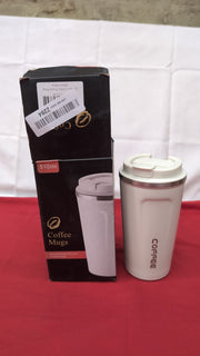 510ML Stemless Coffee Mug with Lid, Stainless Steel White