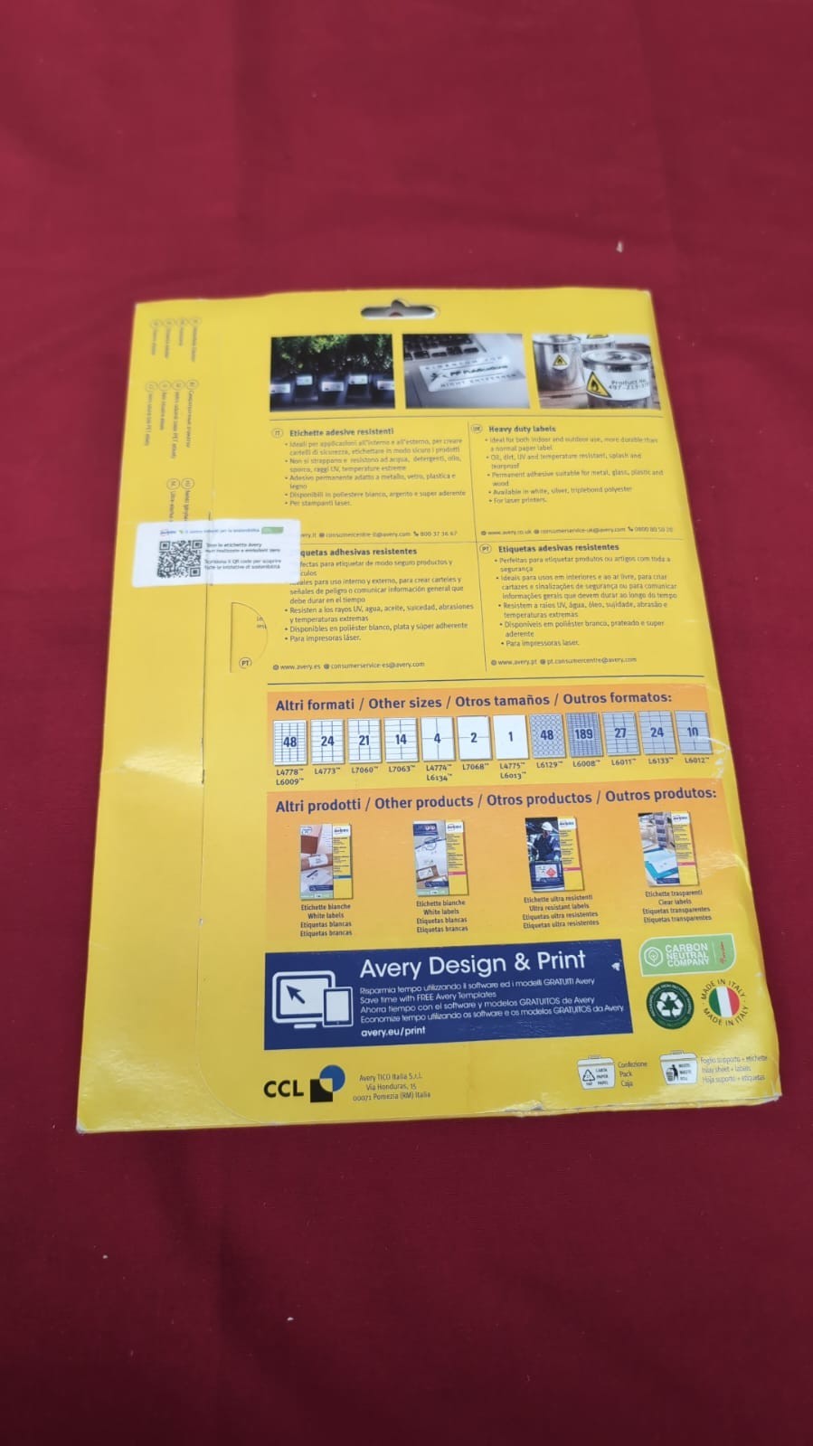 Avery L6012-20Extra-Strong Adhesive Silver Heavy Duty Labels(packaging damaged)