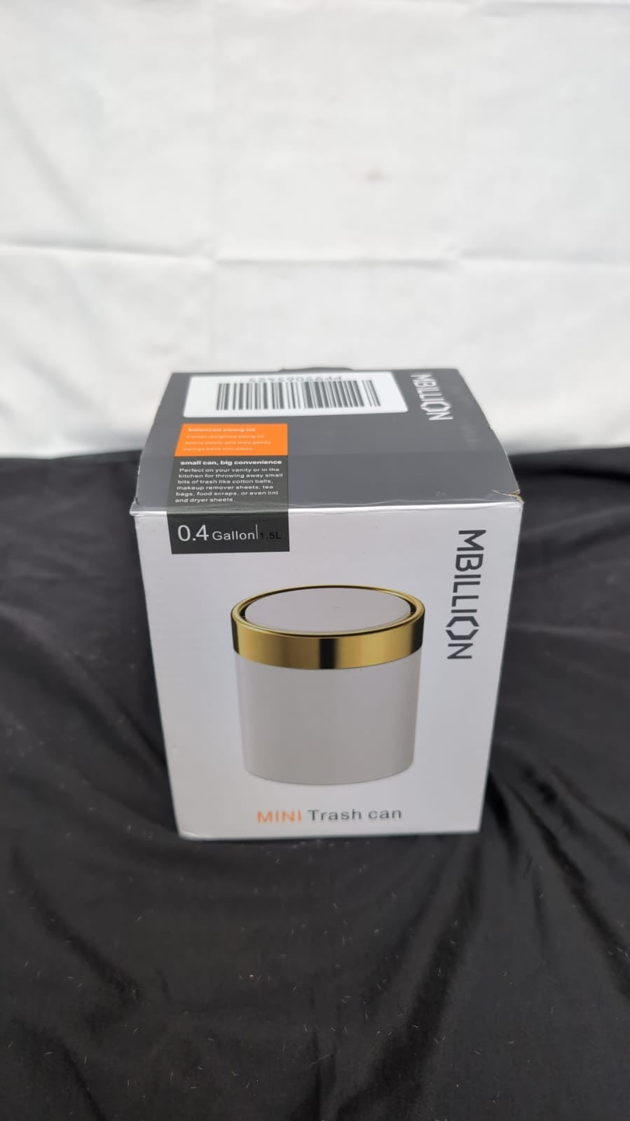 Mbillion 1.5L Mini Bin with Lid,  Bin Desktop Small Trash Can,Swing Lid Open