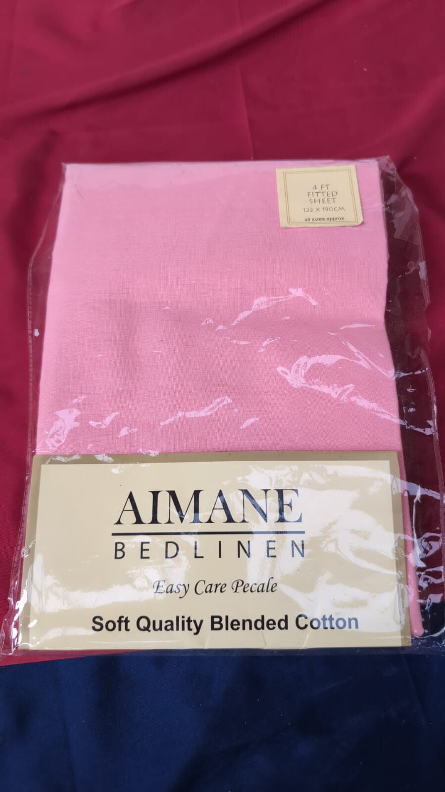 AIMANE Non Iron Percale Small Double Fitted Sheet PolyCotton (packaging damaged)