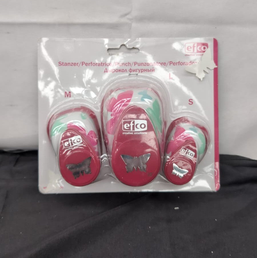 EFCO  Design Punch Set Butterfly 3 Parts, Pink(PACKAGING DAMAGED)