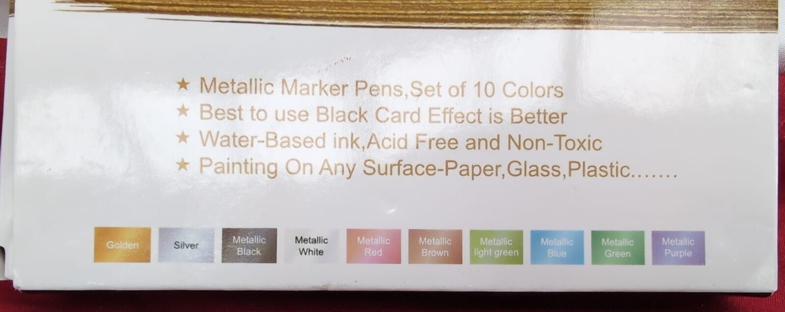 Metallic Marker Pens, 10 Colors Paint  for Photo Album (packaging damaged)