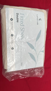 LuxClub Double Fitted Sheet,Hypoallergenic BEIGE, Double