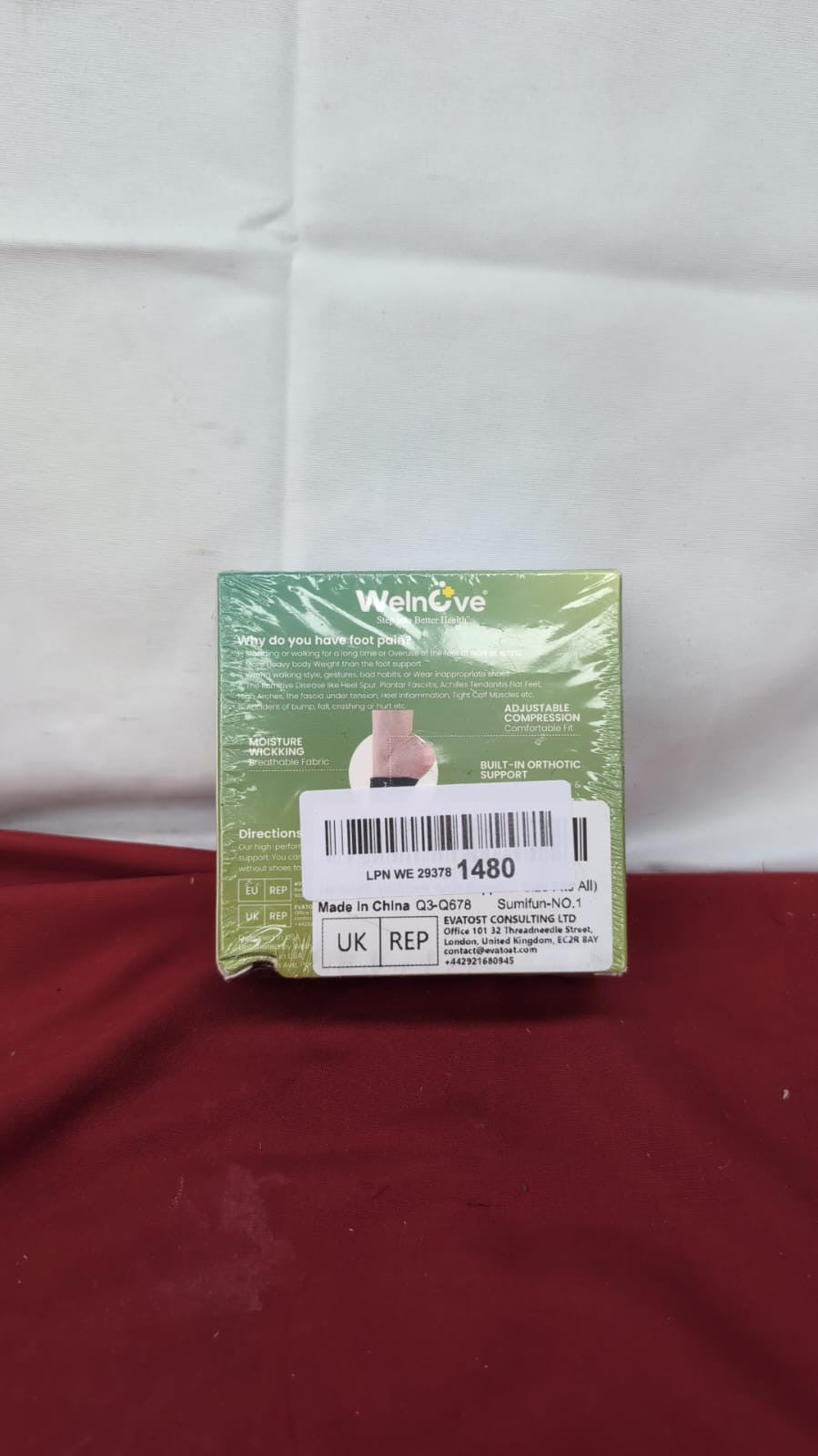 Welnove Arch Support Inserts Pad for Pain Relief Heel Cushion Brace for Plantar