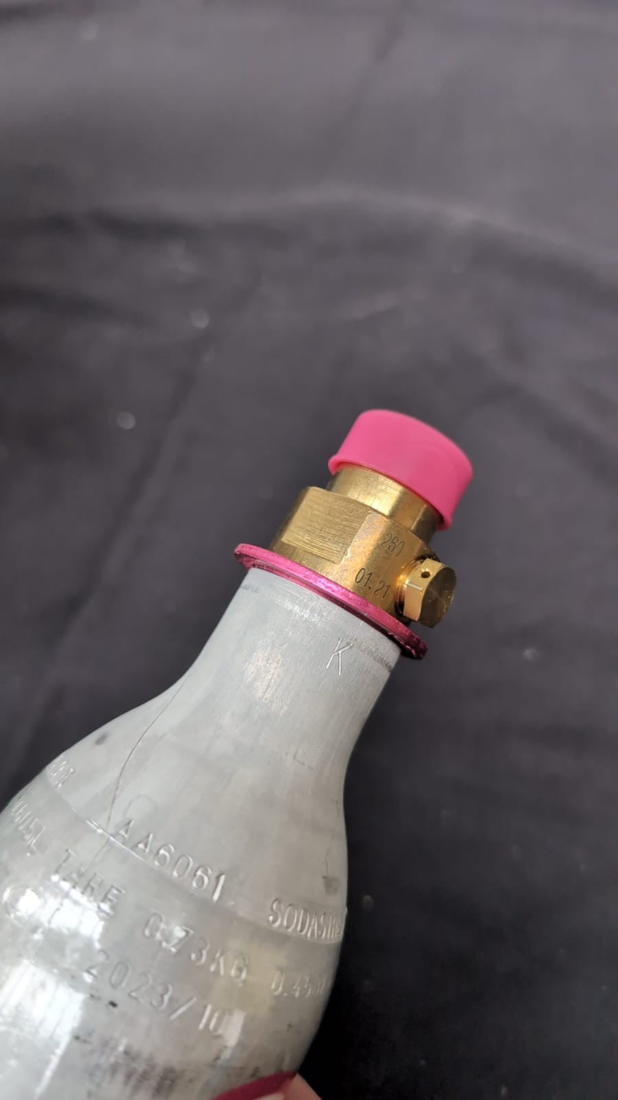 SodaStream - CO2 Cylinder for Sparkling Water Maker, Pink(packaging damaged)