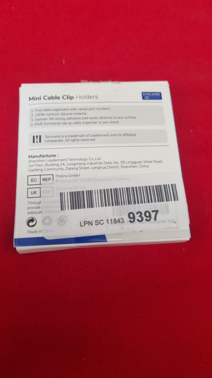 Syncwire Cable Clips Holder [ 5 Pack] Management Multi-Purpose Transparent