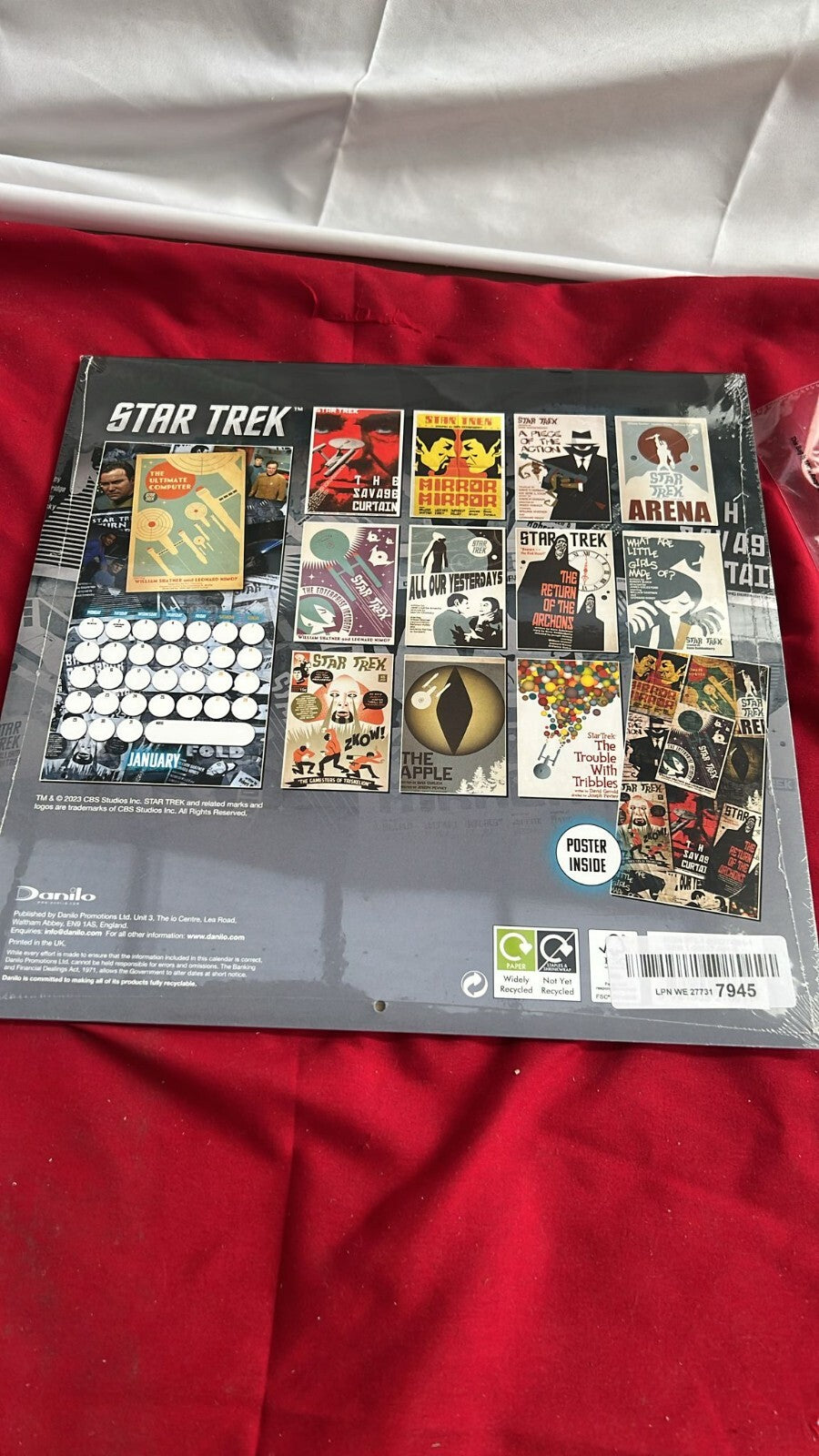 Star Trek TV Series 2024 Calendar, Month To View Square Wall, Official