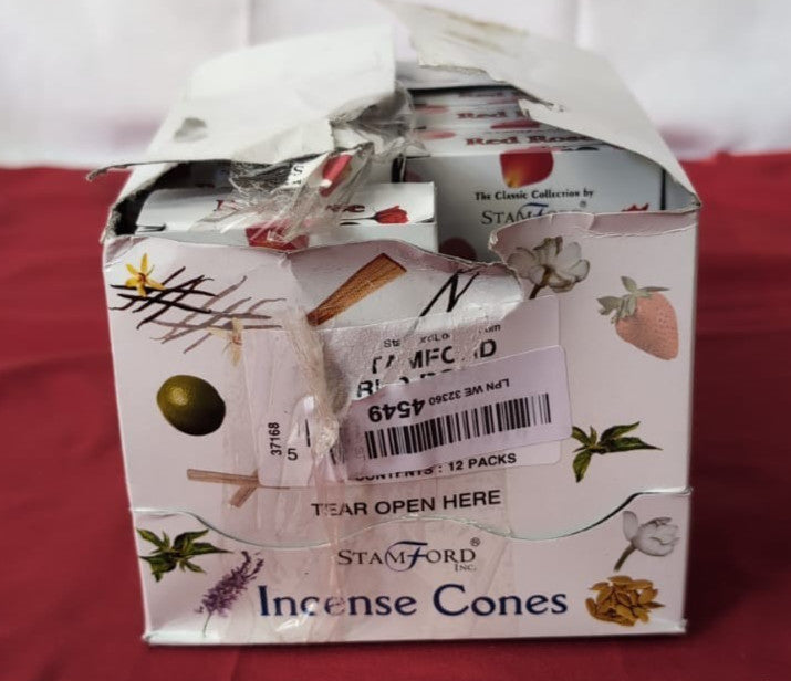 Stamford Red Rose Incense Cones (pack Damaged, 10 Pack)
