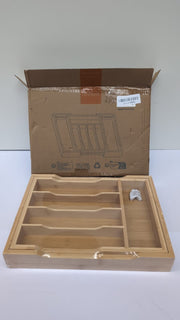 Bamboo Cutlery Drawer Organiser, Expandable Cutlery Tray, Wooden Drawer Dividers