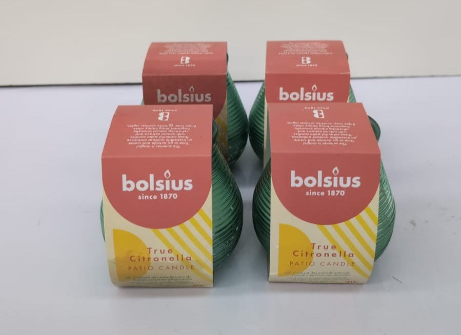 BOLSIUS True Citronella Green Olympic Patio Light Candle,4pack