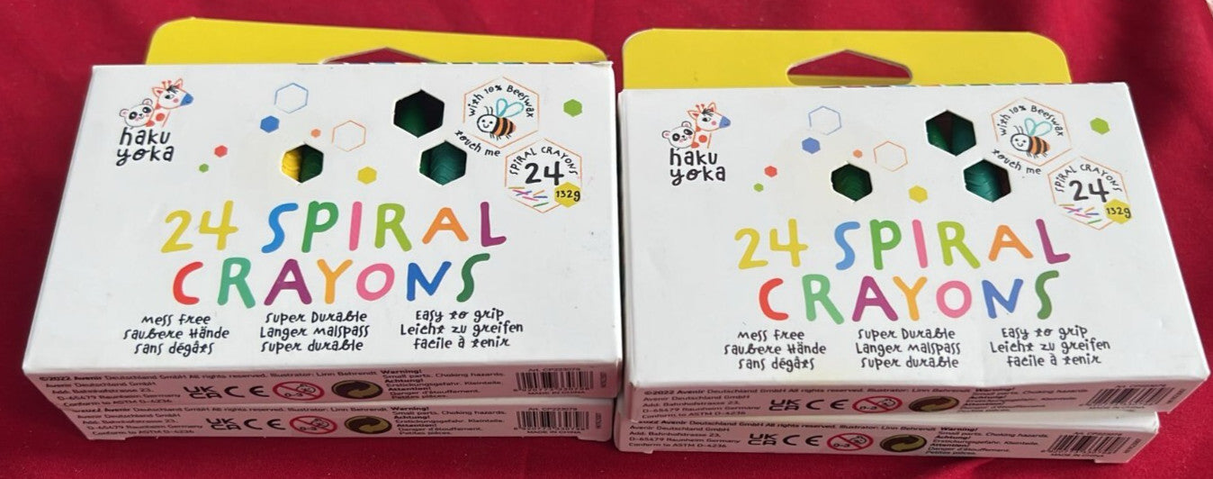 Haku Yoka Spiral Wax Crayons Set, Wax Colours(4 pack - packaging damaged 4x24)