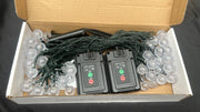 btfarm 2 Pack Solar String Lights Outdoor Garden Waterproof,LED Crystal Globe