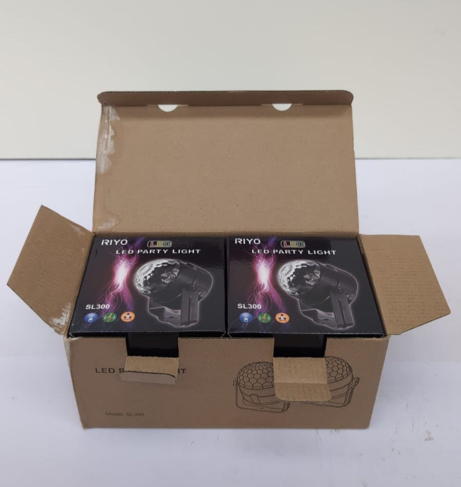 RIYO 360°Rotation Sound Activated Disco Ball Light 2 Packs(BOX DAMAGED)