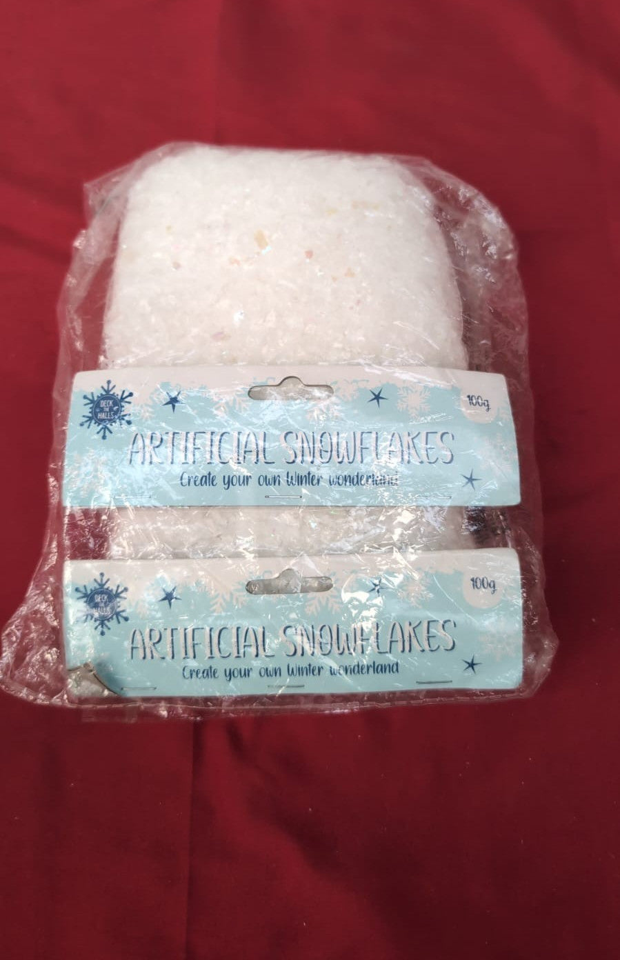 Christmas Artificial Snowflakes | 100g  Iridescent Fake Artificial Snow 2 Pack