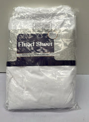 100% Egyptian Cotton Flat Soft 200 Thread Count (King White, Packaging Damaged)