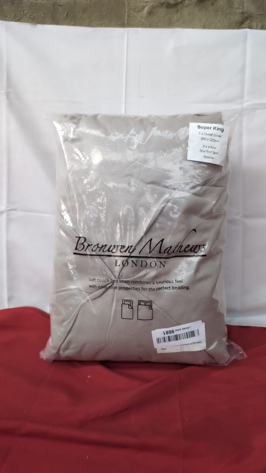 Bronwen Mathews Super King Size 1x Duvet 260x220cm 2x Pillow 50s75+13cm Linen