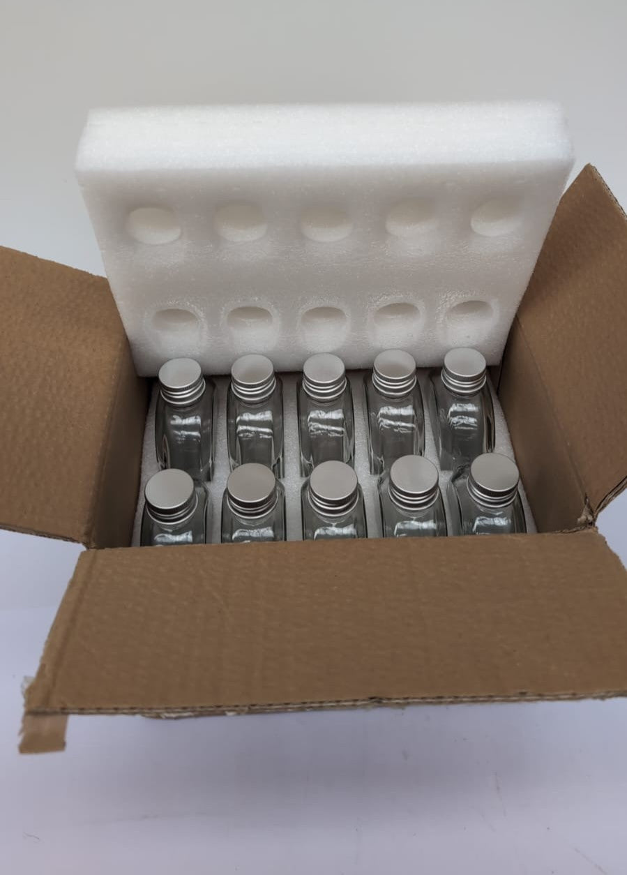 ZENO 250ml Glass Flask Bottles with Screw Tops - 10 Pack Reusable Twist-Off