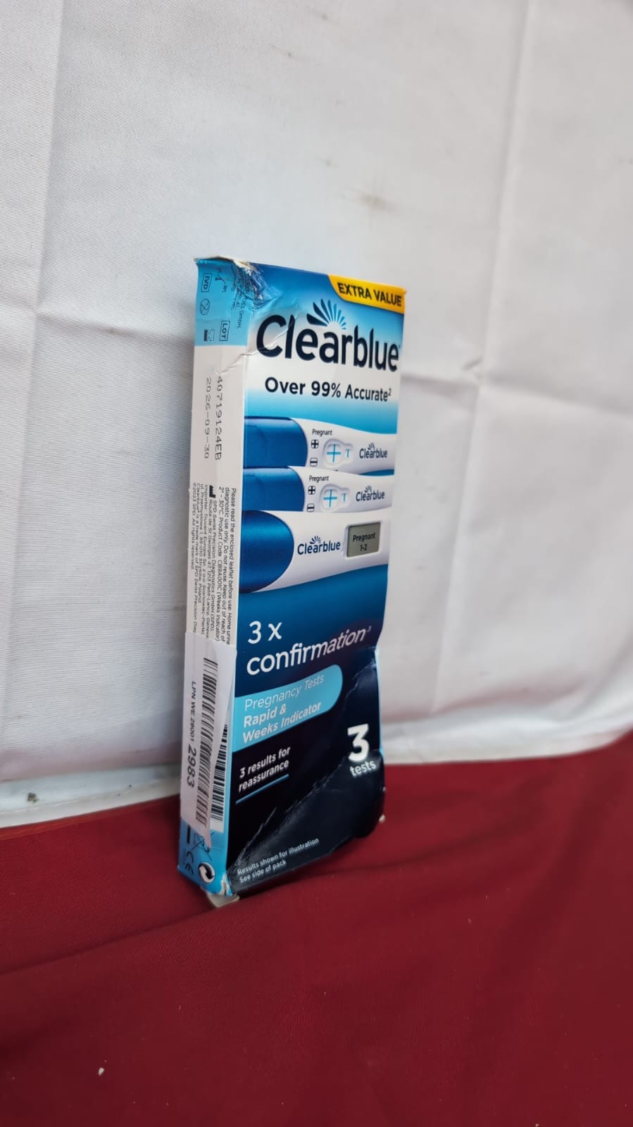 Clearblue Pregnancy Test 3X Confirmation 1 Digital, 2 Visual (packaging damaged)