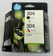 HP 304 Tri-colour and Black Ink Cartridge  2 Count (BOX DAMAGED)