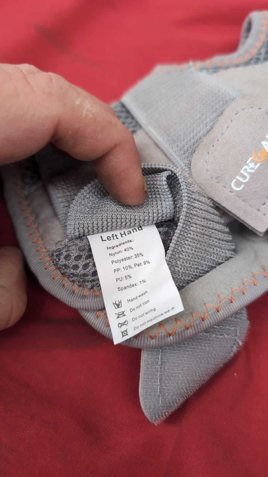 CURECARE Carpal Tunnel Wrist Splint, Adjustable Left Hand-Gray  (no packaging)