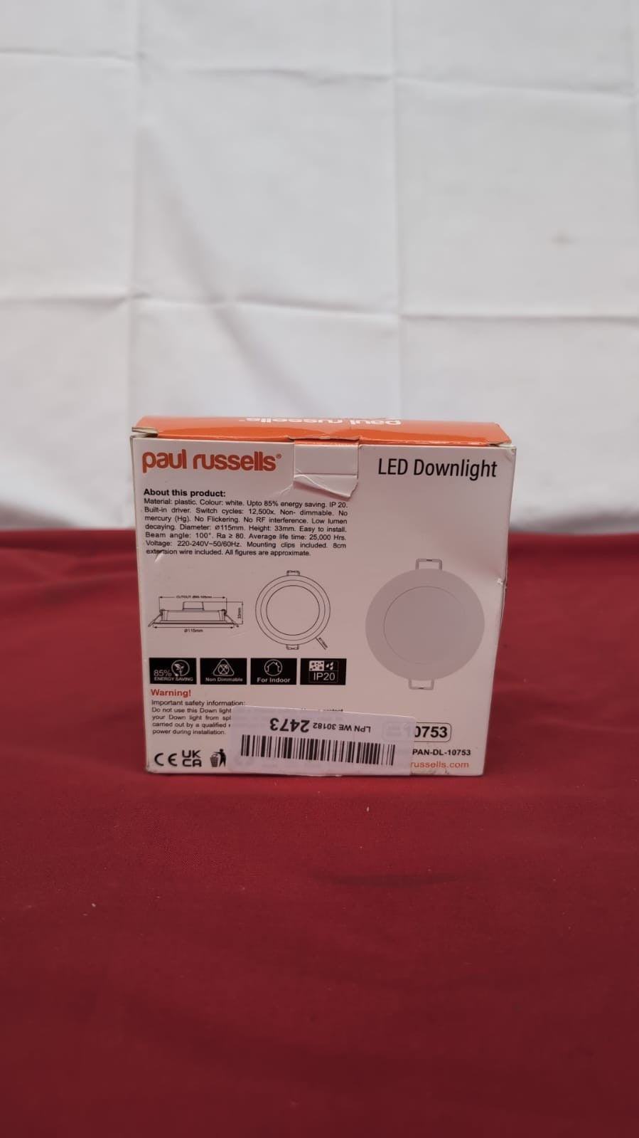 paul russells LED Ceiling Downlights, 8W Slim Recessed Bathroom Downlight