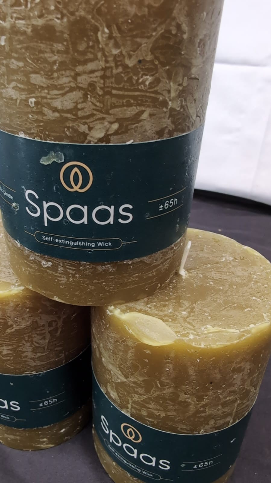 Spaas Rustic Pillar Candle  65h,PACK OF 3 (a few dents on edges)